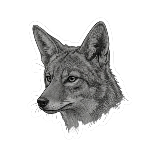 "Pencil Sketch Art Coyote" Sticker