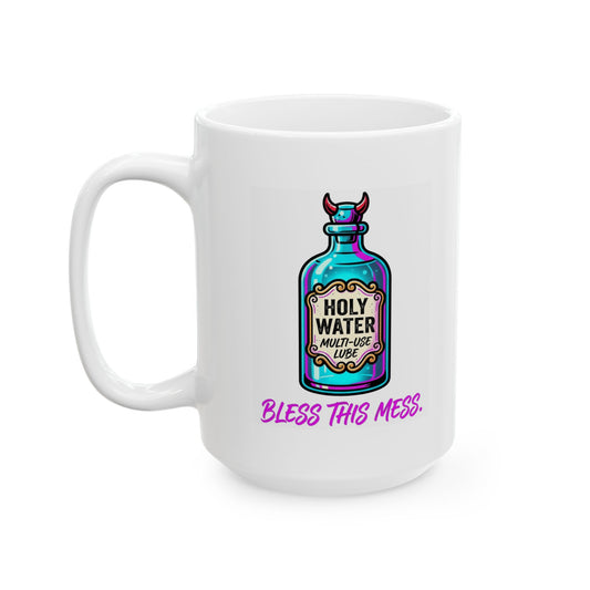 "Holy Lube" White Ceramic Mug