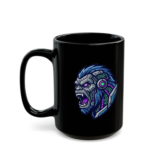 "Cyber Bigfoot" Black Ceramic Mug — Graphic