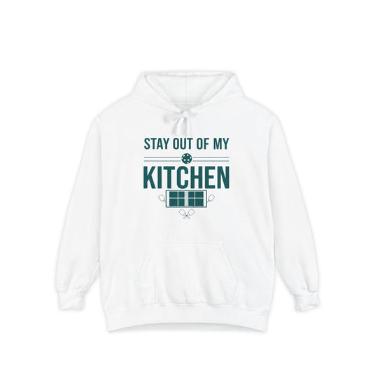 Color: White | Stay Out of My Kitchen - Chef's Warning | Garment-Dyed Hoodie — AttitudeShirts