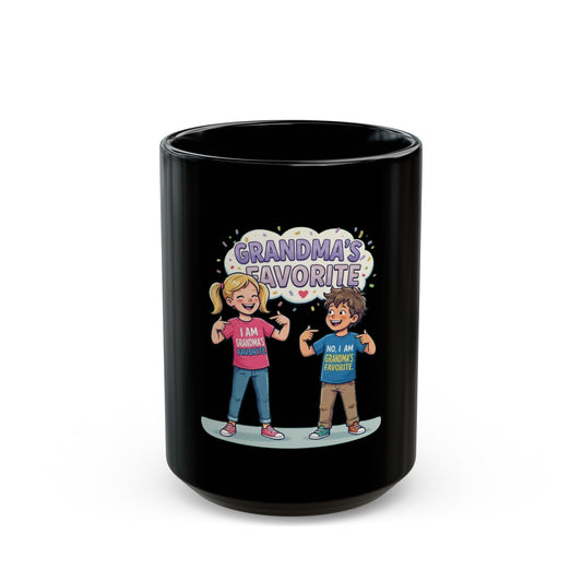"Grandma's Favorite" Black Ceramic Mug