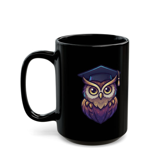 "Owl Credible" Black Ceramic Mug — Graphic