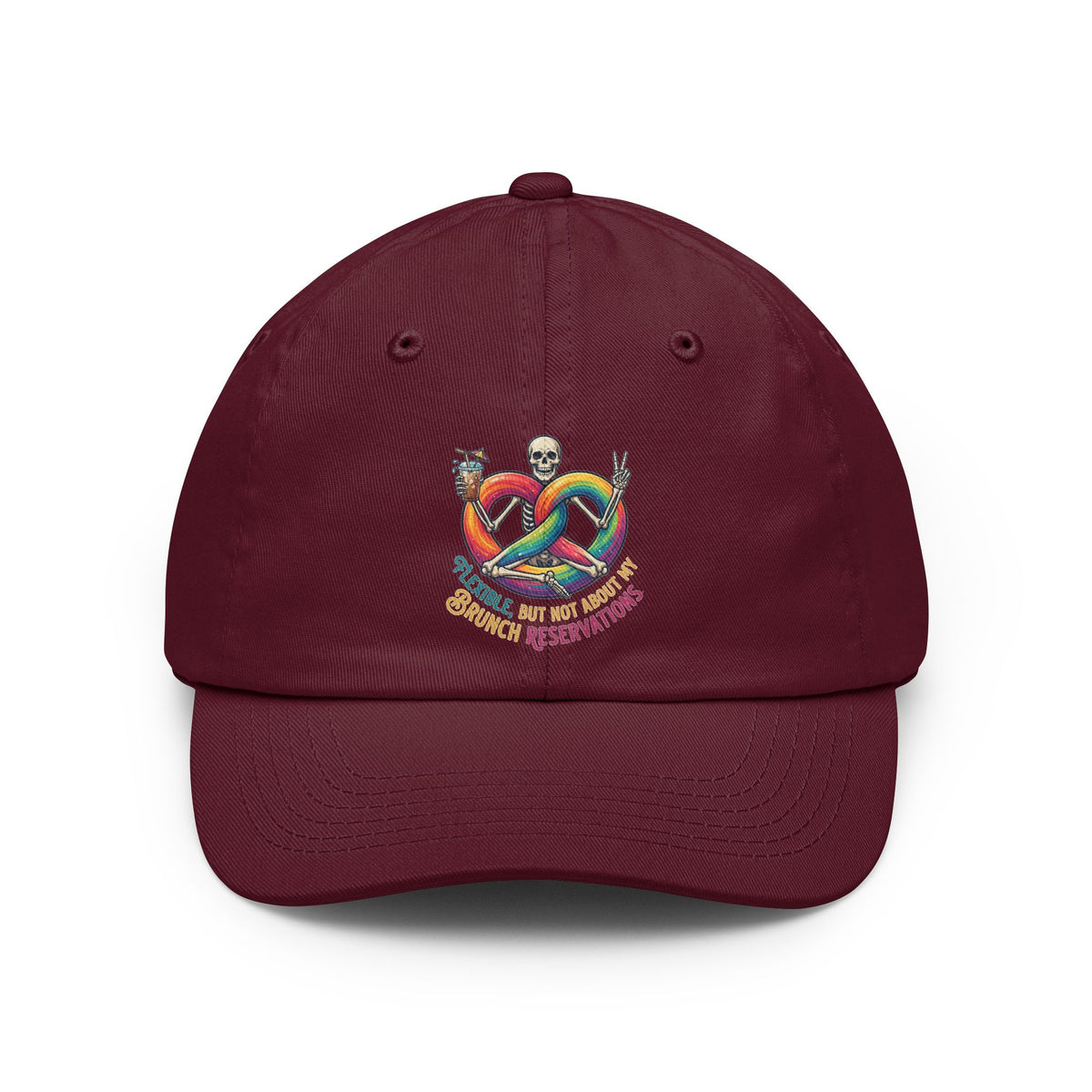Color: Maroon | Flexible But Not About Brunch Dad Hat