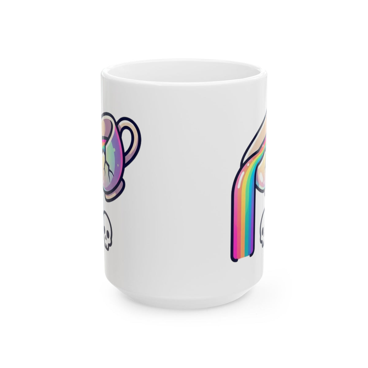 "Surviving on Caffeine Spite and Superior Aesthetics" White Ceramic Mug — Graphic