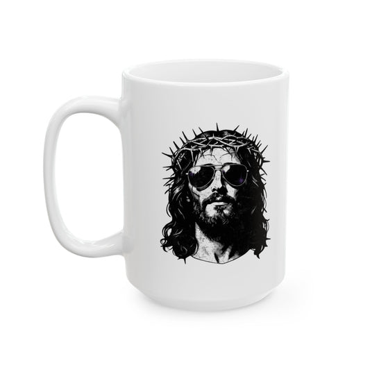 "Good Book Series - Son of A Virgin" White Ceramic Mug — Graphic