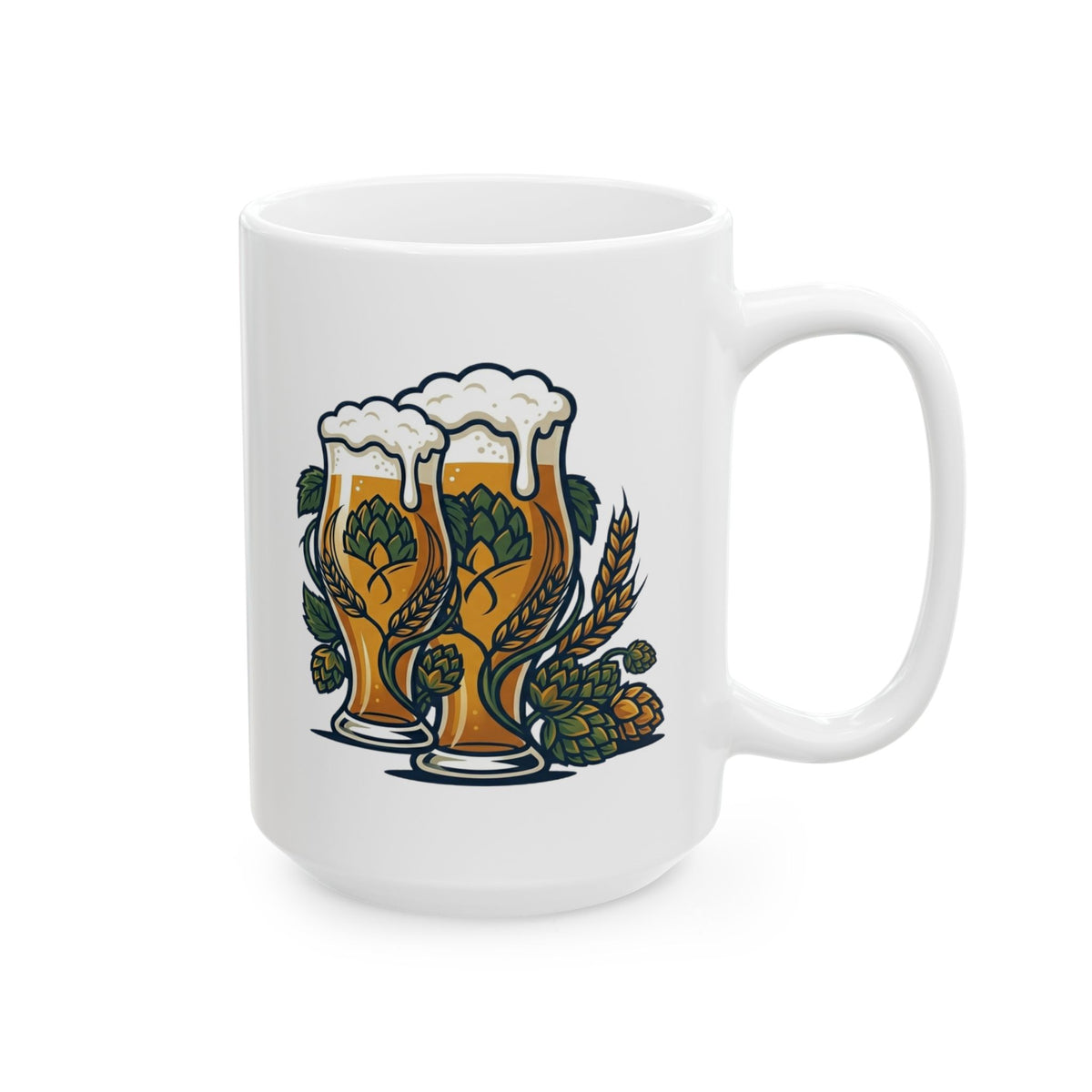 "Beer" White Ceramic Mug