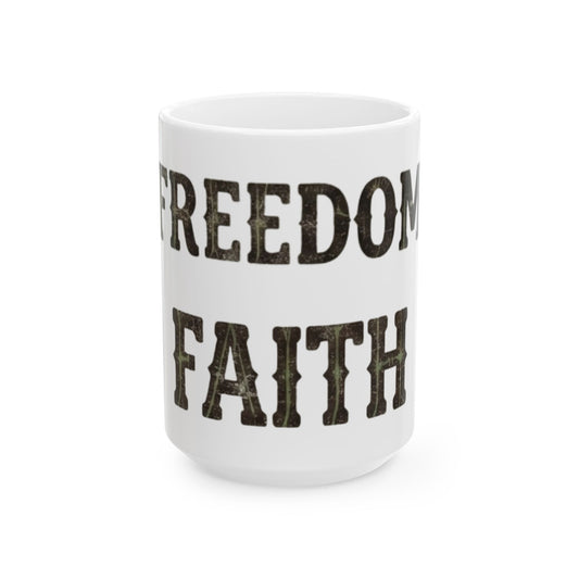 "Religious Freedom" White Ceramic Mug — Graphic