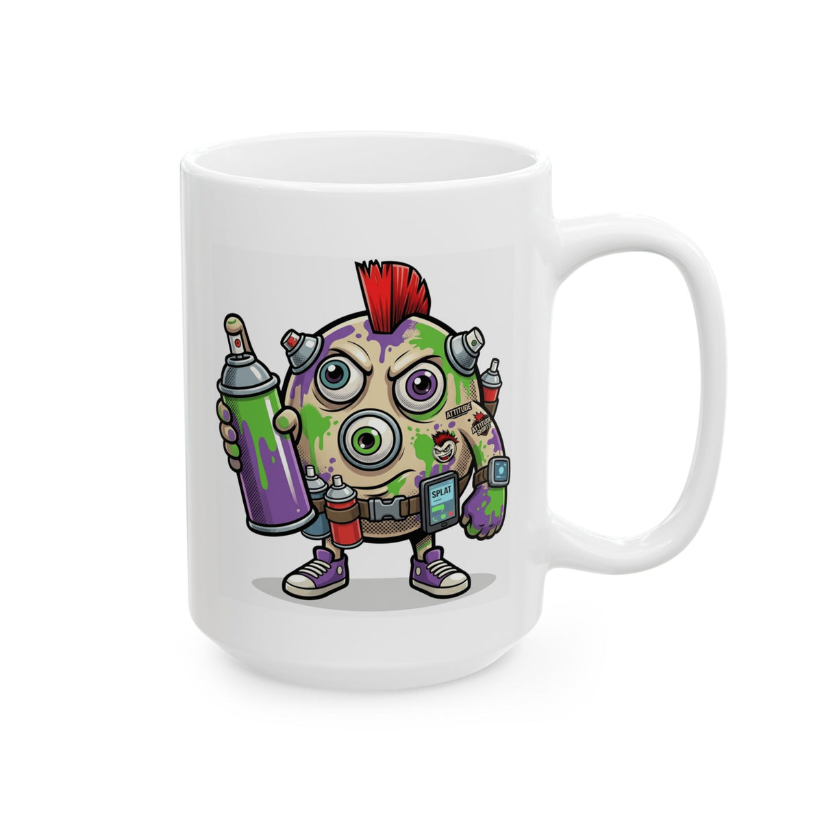 "Graffiti" White Ceramic Mug