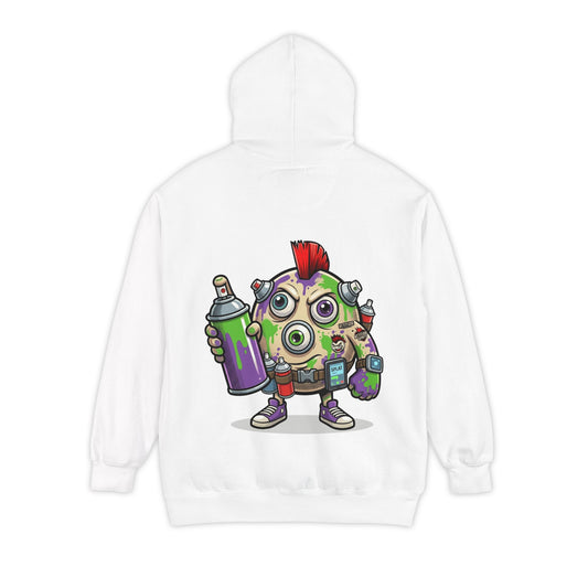 Color: White | Graffiti Garment-Dyed Hoodie