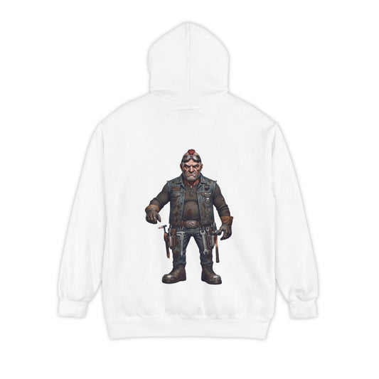 Color: White | Axel Garment-Dyed Hoodie