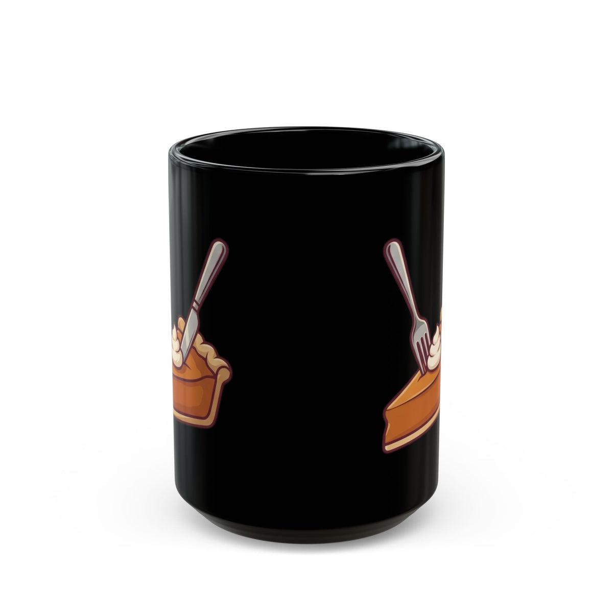 "Life Is Short - Eat" Black Ceramic Mug — Graphic