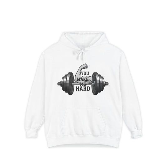 Color: White | You Make Me Hard Tee | Garment-Dyed Hoodie — AttitudeShirts