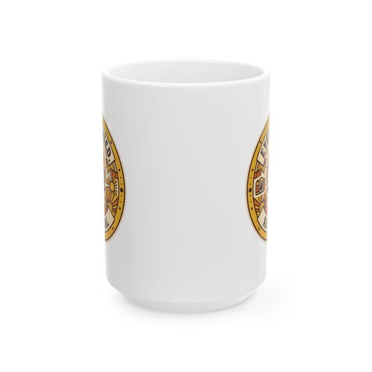 "Eyes Closed As Usual" White Ceramic Mug