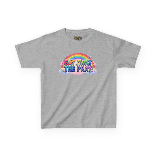 Color: Sport Grey | Gay Away The Pray Kids Tee