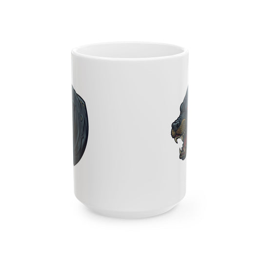 "Bunyip (Australian Aboriginal Mythology)" White Ceramic Mug — Graphic