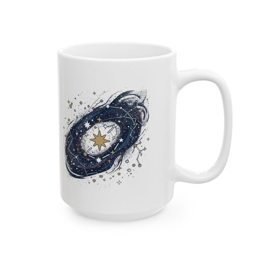 "Constellation Map (Dark Sky)" White Ceramic Mug