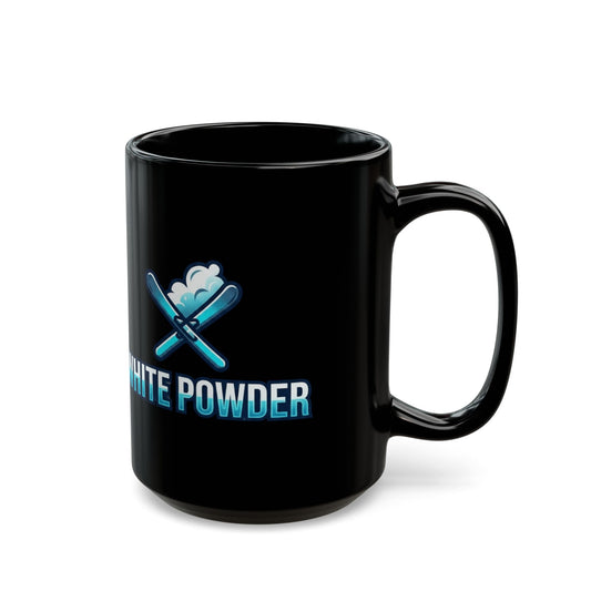 "Ski Drug of Choice" Black Ceramic Mug — Graphic