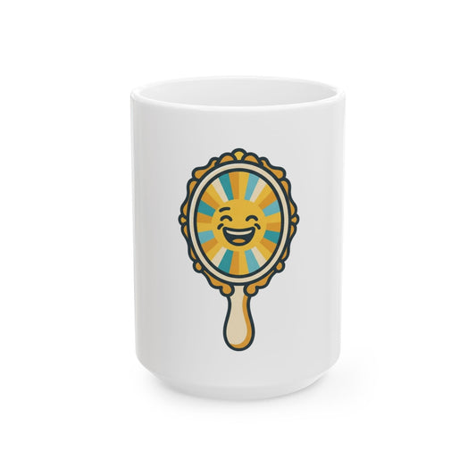 "I Choose to Laugh" White Ceramic Mug — Graphic