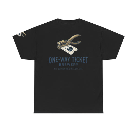 Color: Black | One-Way Ticket Brewery Premium Graphic Tee