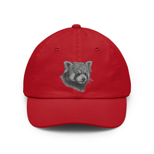 Color: Red | Pencil Sketch Art Red Panda Dad Hat — Graphic