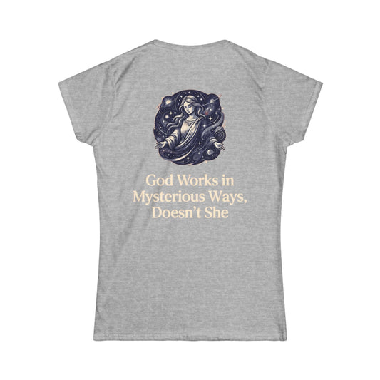 Color: Sport Grey | God Works in Mysteroius Ways Women's Tee