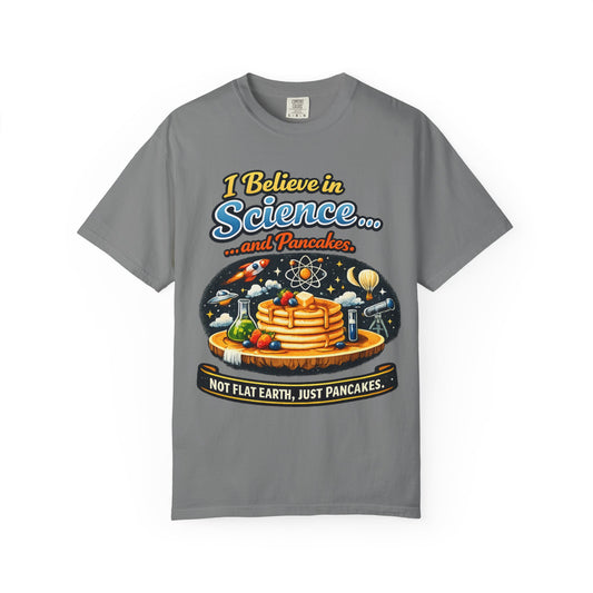 Color: Grey | Science & Pancakes: My Two Moods | Garment-Dyed Tee — AttitudeShirts