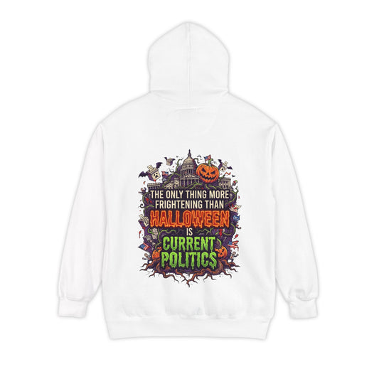 Color: White | Current Politics Garment-Dyed Hoodie