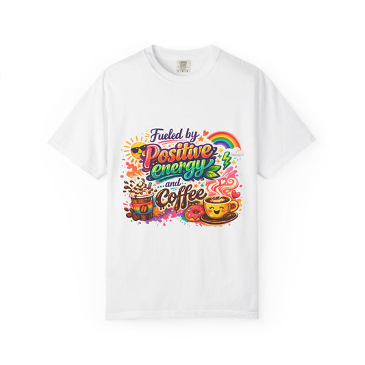 Color: White | Fueled by Coffee (And Spite) | Garment-Dyed Tee — AttitudeShirts