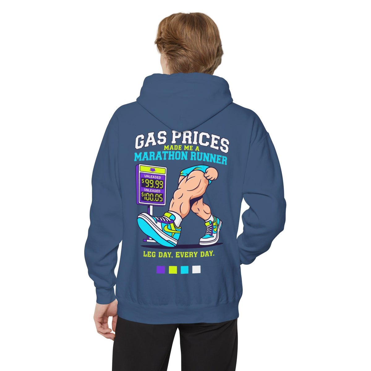 Color: True Navy | Gas Prices Made Me a Marathon Runner Garment-Dyed Hoodie