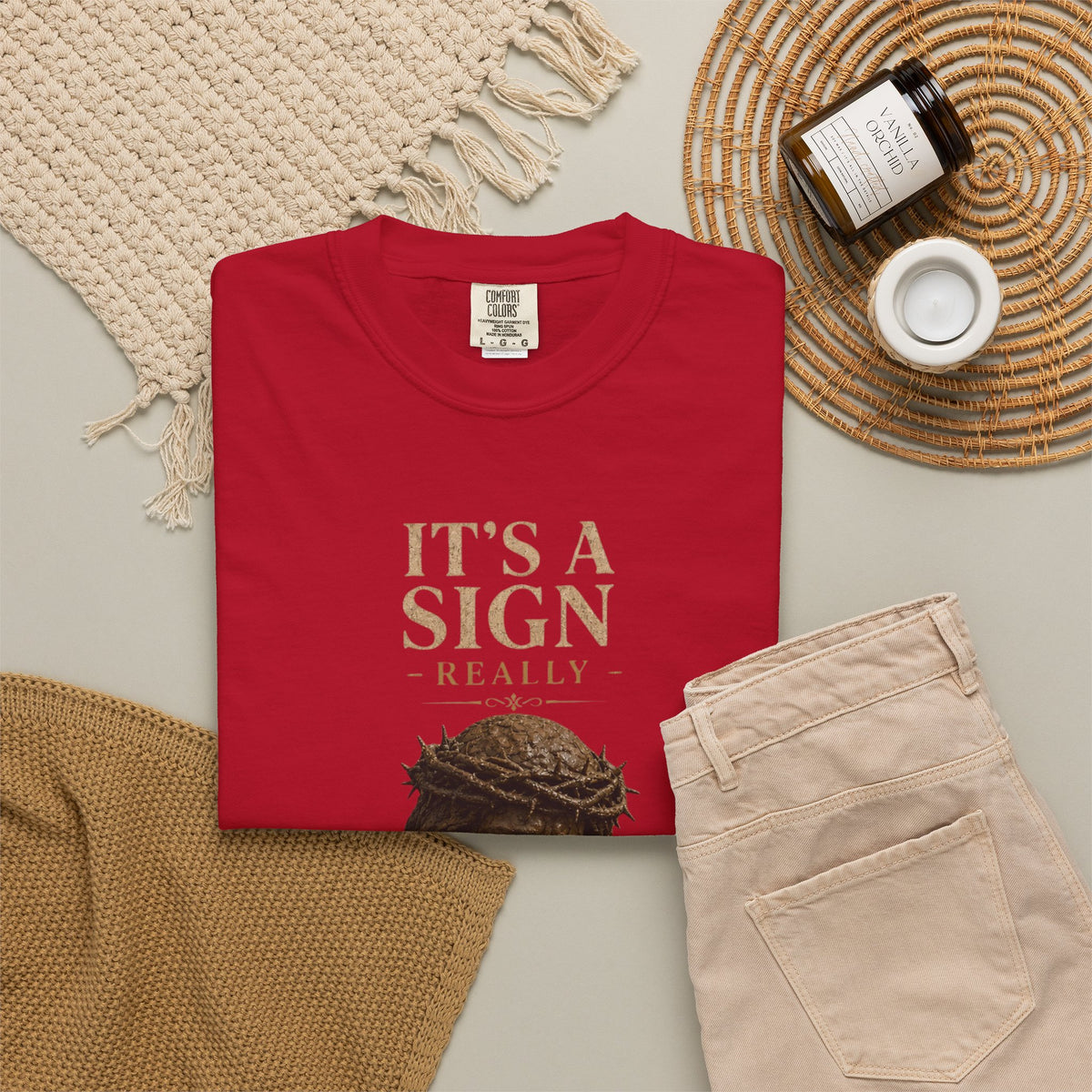 "Good Book Series It's a Sign - Really" Unisex Garment-Dyed Tee