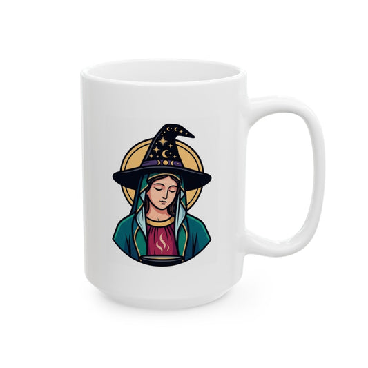 "Hail Mary Full of Spice" White Ceramic Mug — Graphic