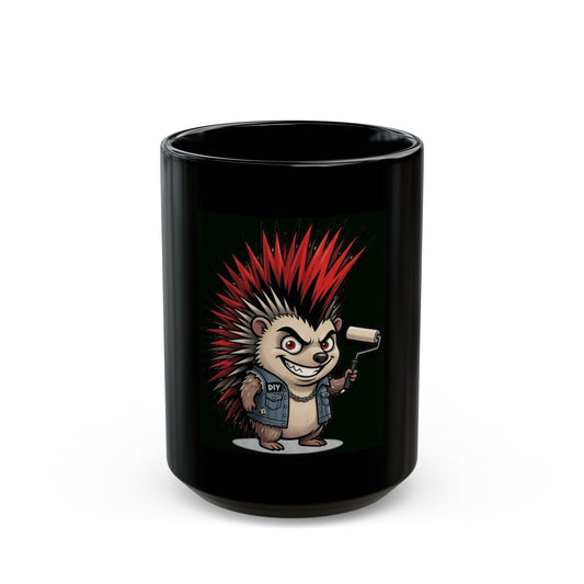 "Punkupine" Black Ceramic Mug