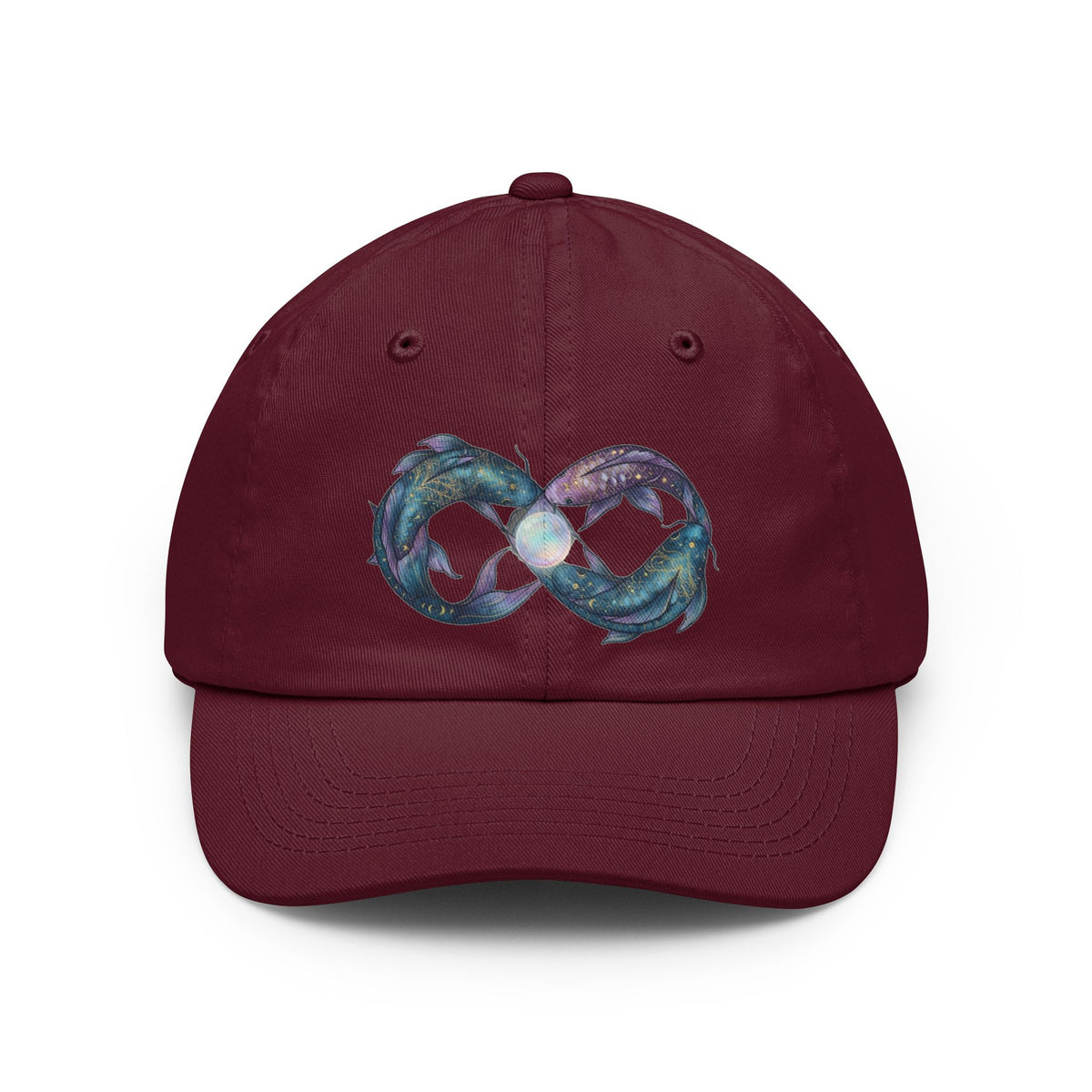 Color: Maroon | Pisces The Infinite Fish Dad Hat — Graphic