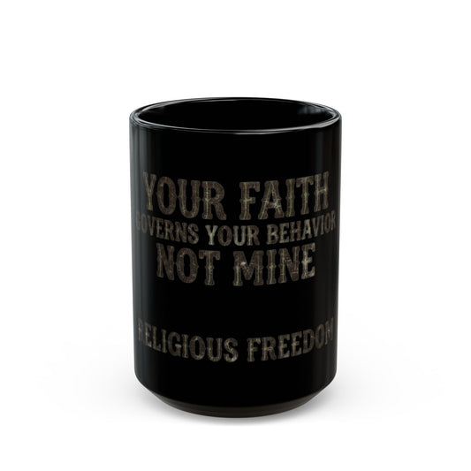 "Religious Freedom" Black Ceramic Mug