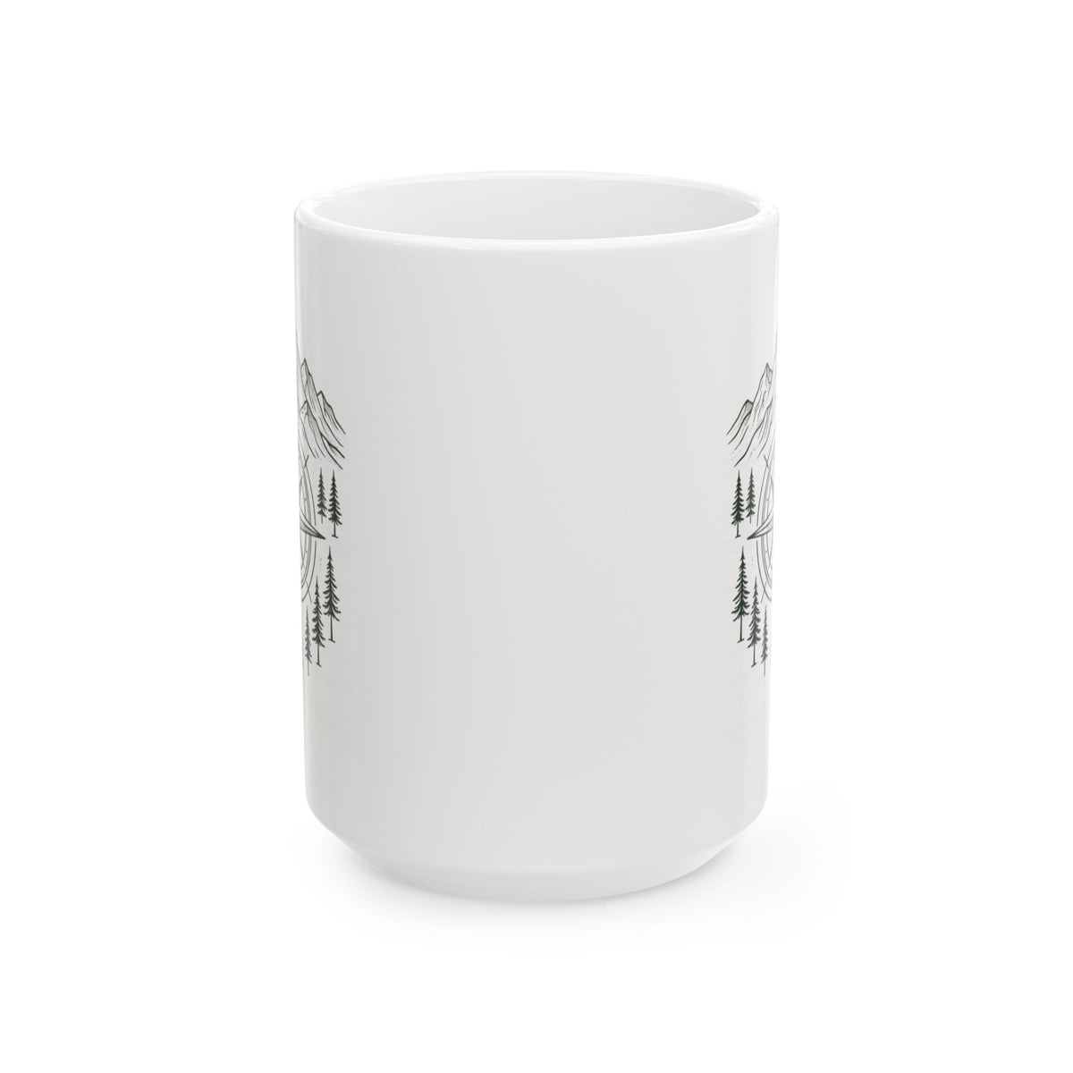 "Compass" White Ceramic Mug