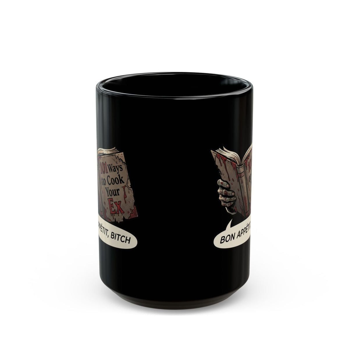 "Bon Appetit Bitch" Black Ceramic Mug — Graphic