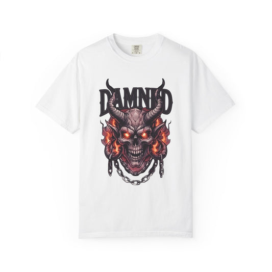 Color: White | Damned Unisex Garment-Dyed Tee
