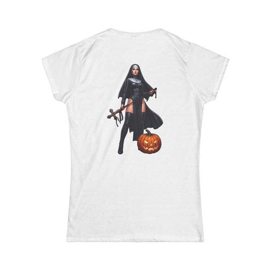 Color: White | Sexy Halloween Nun Women's Tee