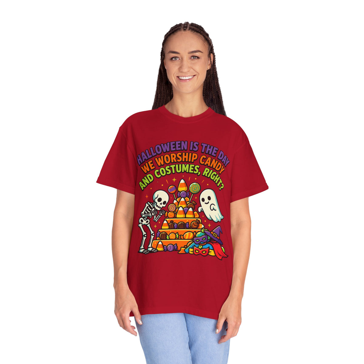 Color: Red | Worship Candy Unisex Garment-Dyed Tee