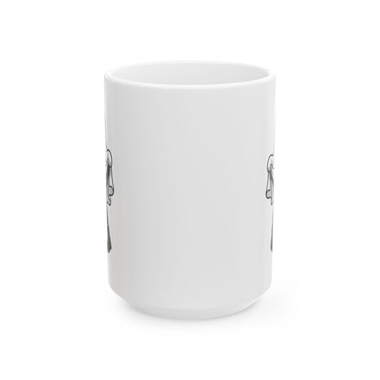 "Sheet Pulled Up Ready to Nut" White Ceramic Mug — Graphic