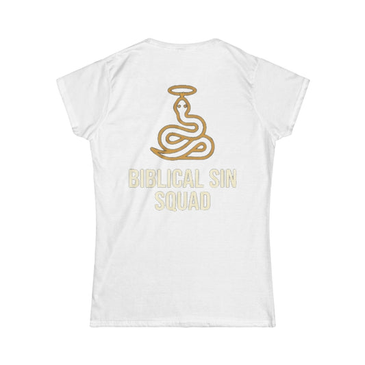 Color: White | Good Book Series Biblical Sin Squad Women's Tee