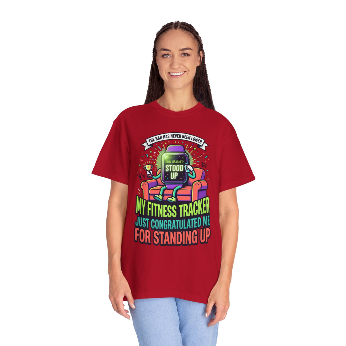Color: Red | The Bar Has Never Been Lower Unisex Garment-Dyed Tee