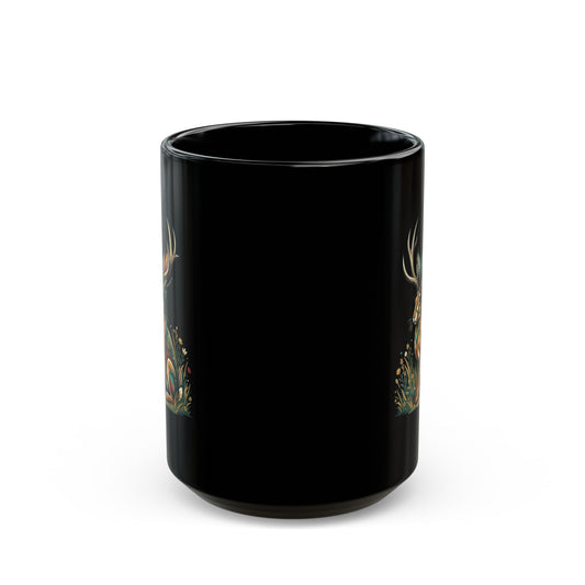 "Jackalope (American Folklore)" Black Ceramic Mug