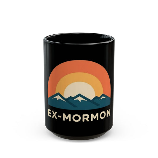 "Ex Mormon" Black Ceramic Mug — Graphic