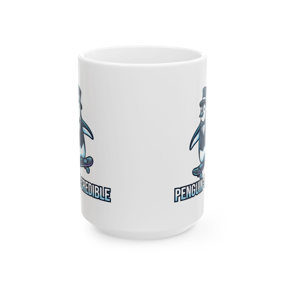 "Penguin Credible" White Ceramic Mug