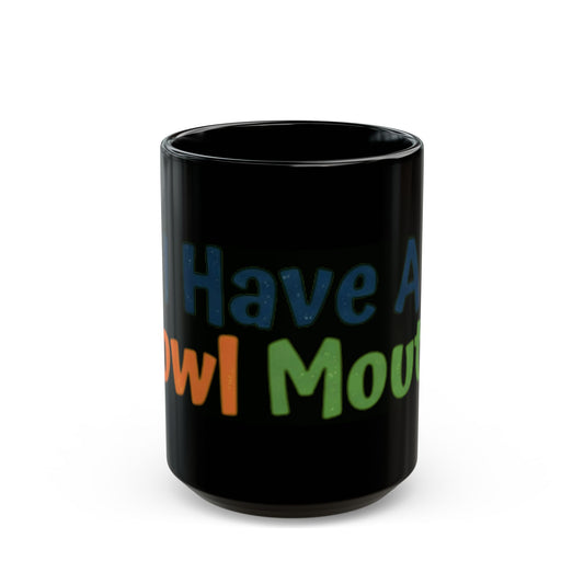 "Fowl Mouth" Black Ceramic Mug — Graphic