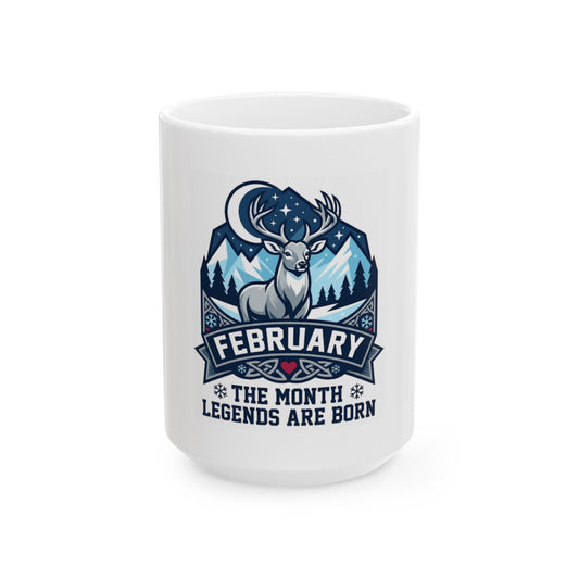 "February Legend" White Ceramic Mug