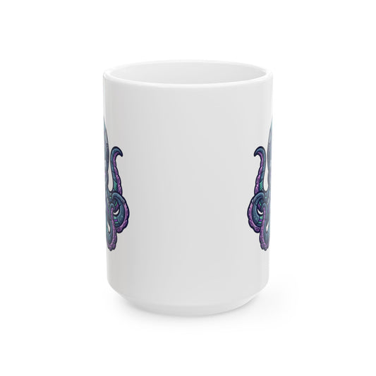 "Cyber Octopus" White Ceramic Mug — Graphic