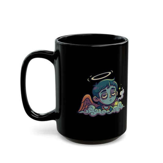"Hark The Herald Angels" Black Ceramic Mug — Graphic