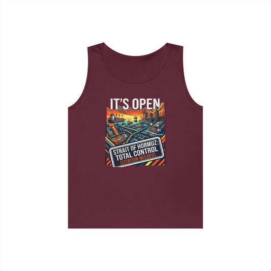 Color: Maroon | Straight Of Hormuz is Open Tank Top